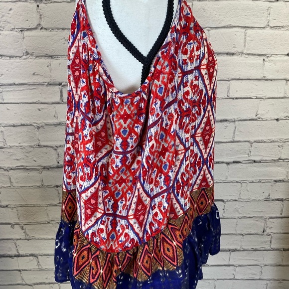 Beach Lunch Lounge Boho Cold Shoulder Top size Medium - Picture 8 of 9